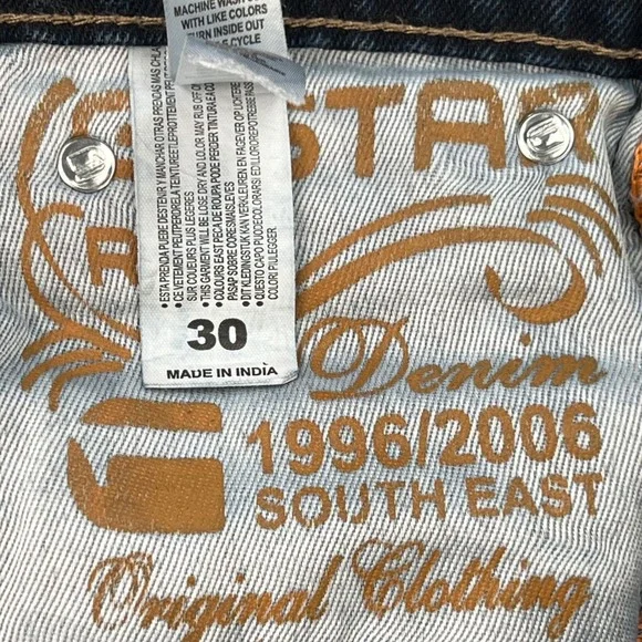 G Star Raw Jeans Men's 30 Dark Wash Straight Leg Premium Italian Denim Originals - Picture 10 of 11